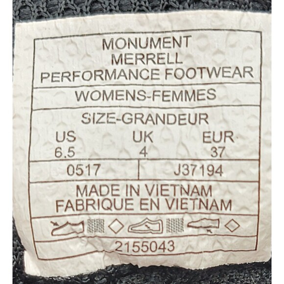 Merrell 'Monument' Women’s Grey Hiking Shoes Size 6.5 Vibram Sole & Blue Accents - Picture 14 of 14